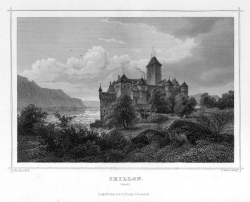 Stahlstich Schloss Chillon