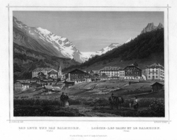 Stahlstich Bad Leuk und das Balmhorn