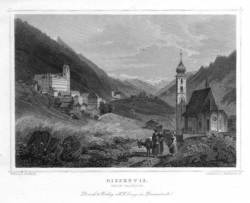 Stahlstich Disentis Mustér