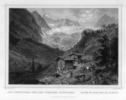 Stahlstich das Viescherthal und der Viescher Gletscher